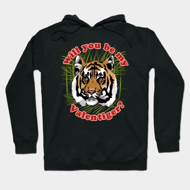 Valentiger - Valentine's Day Tiger design Hoodie by EmilyBickell